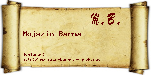 Mojszin Barna névjegykártya