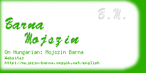 barna mojszin business card